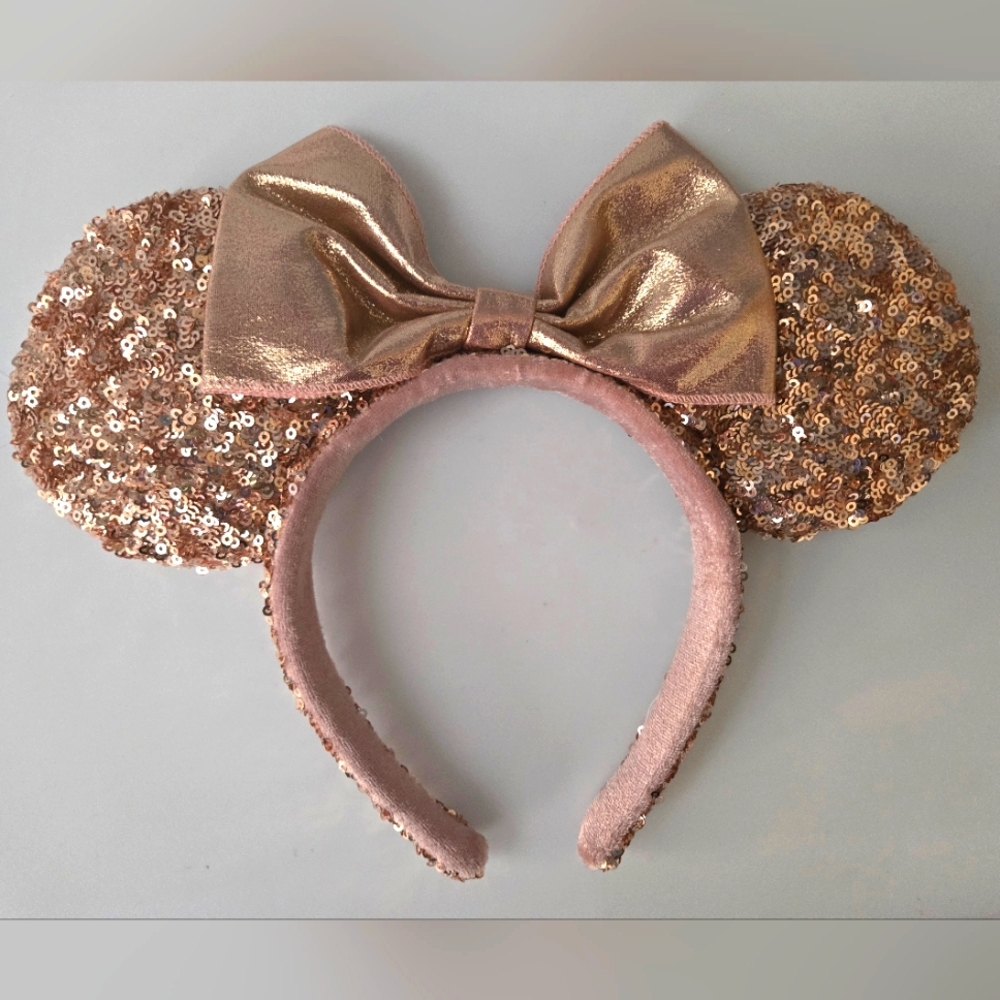 Sequin Rose Gold Disney Parks Minnie Mouse Ears Headband